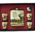 Set ploskačka 207ml 4pohárky Jeleň ručí+lievk